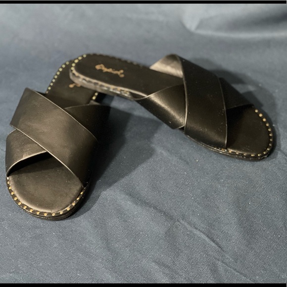 Black sandals with copper design size 9 - Picture 4 of 5